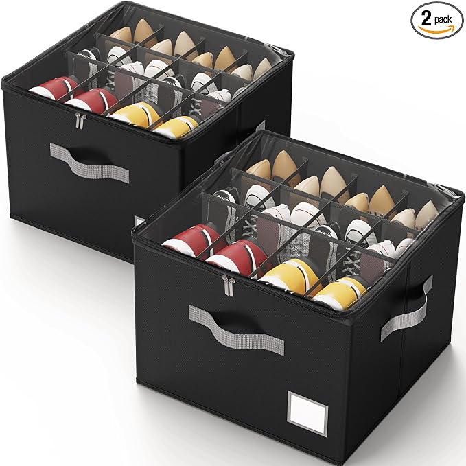 Criusia Shoe Organizer for Closet, Foldable Shoe Storage Organizer