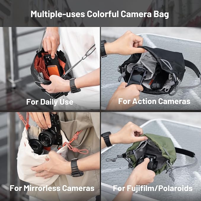 PGYTECH OneGo Drawstring Small Camera Bag, Soft Cute Camera Pouch Handbag