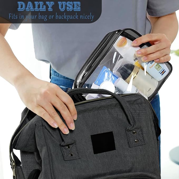 16 Pieces Clear Makeup Bags Bulk, TSA Approved Toiletry Bag