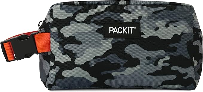 PackIt Freezable Snack Box, Charcoal Camo, Built