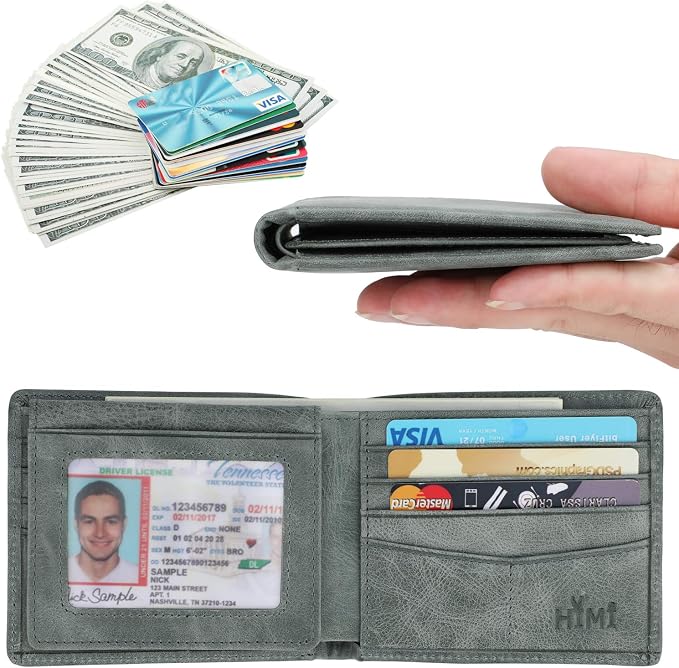 Wallet for Men-Genuine Leather RFID Blocking Bifold Stylish Wallet
