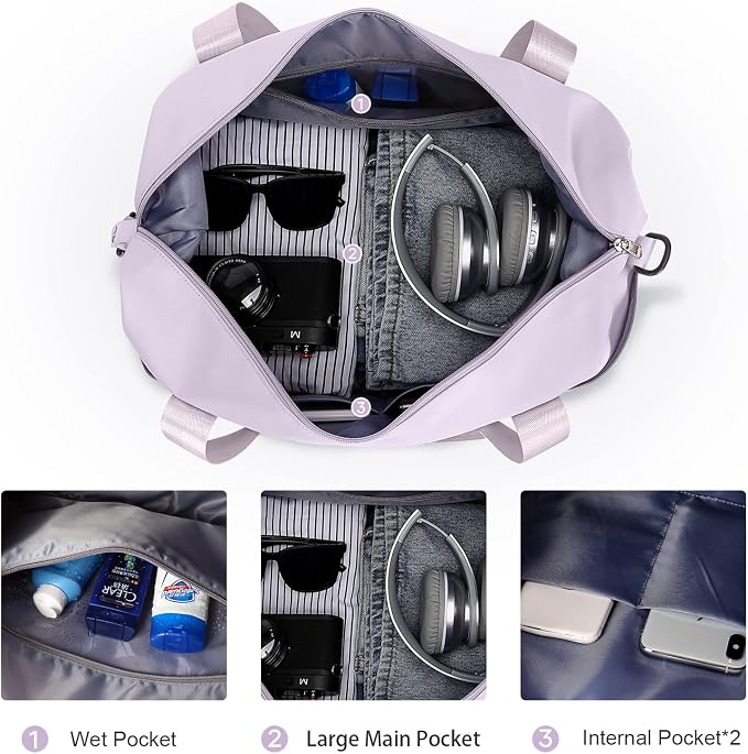Travel Duffel Bag, Sports Tote Gym Bag, Shoulder Weekender Overnight Bag
