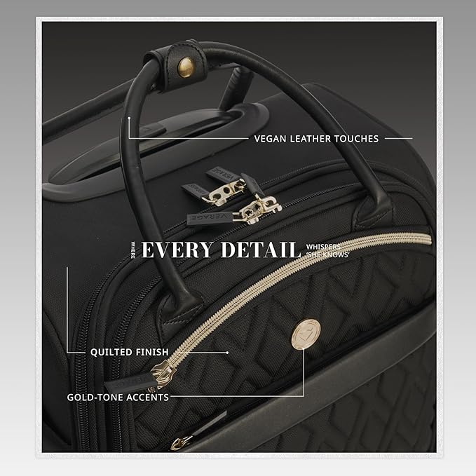 Verage 18x14x8in Spinner Underseat Carry-On Luggage -Airplane Personal Item Bag