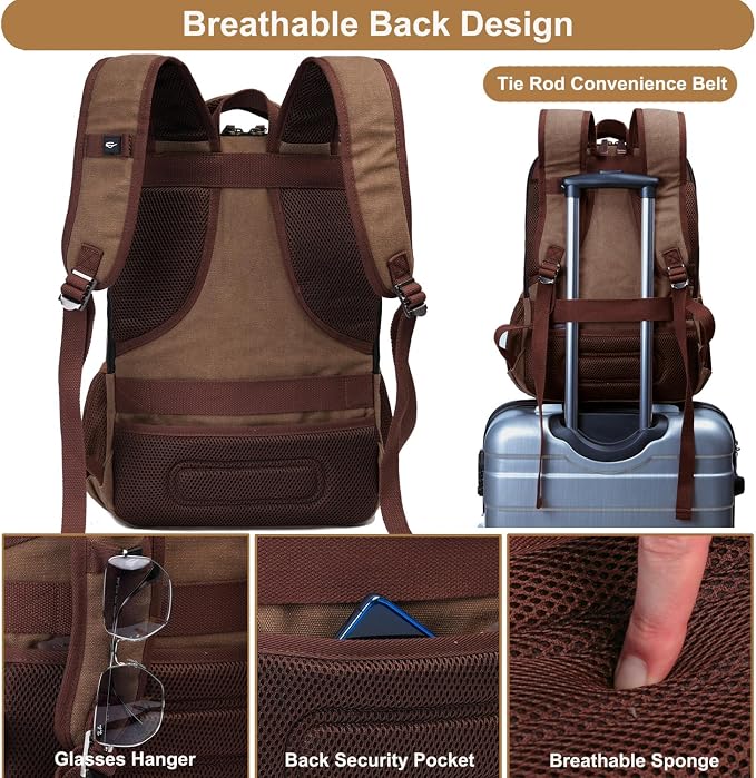 Mactso Canvas Travel Laptop Backpack