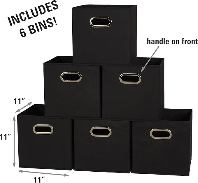 Household Essentials 80-1 Foldable Fabric Storage Bins | Set of 6 Cubby Cubes