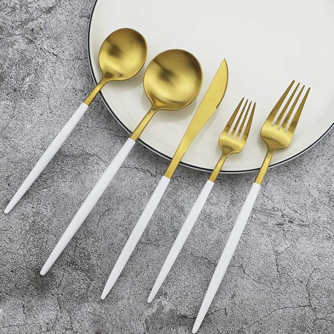 Gugrida 20-Piece 18/10 Stainless Steel Flatware Silverware, Luxury Dinnerware