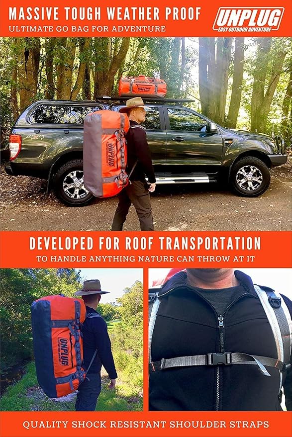 UNPLUG Ultimate Adventure Bag | 1680D Heavy Duty Waterproof Bag | Large Travel