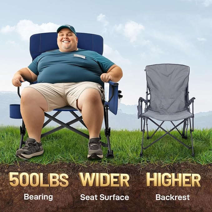 EVER ADVANCED Oversized Folding Camping Chair,