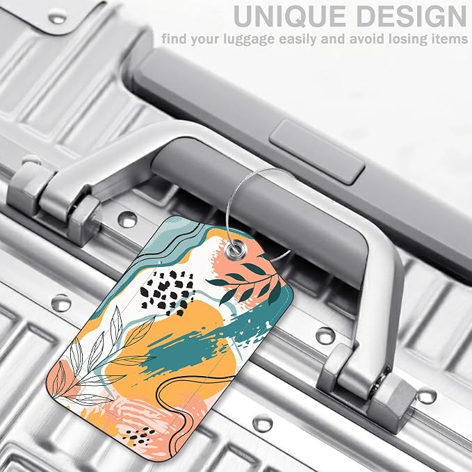 2 Pcs Boho Abstract Modern Art Luggage Tags