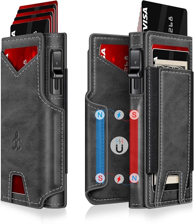 Wallet for Men Wallet with Slim Pop Up Card Holder 9-13 Cards, Bifold