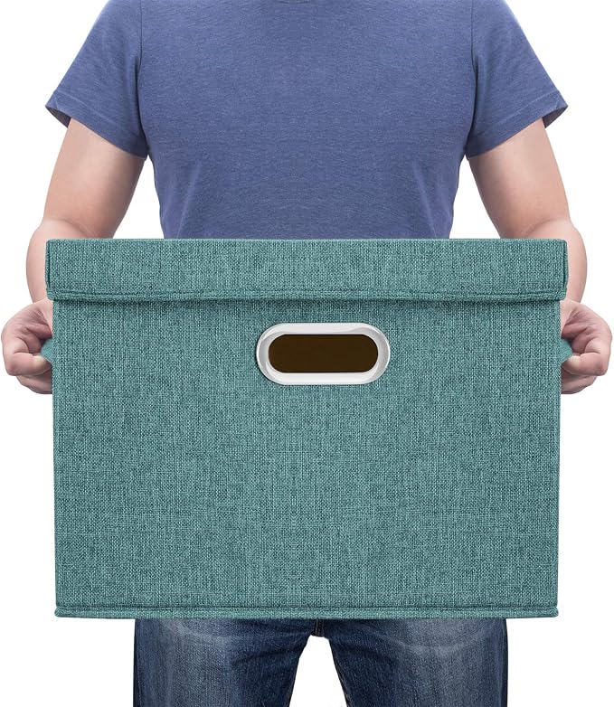 TYEERS Large Storage Bins with Lids, Collapsible, Fabric Storage Boxes