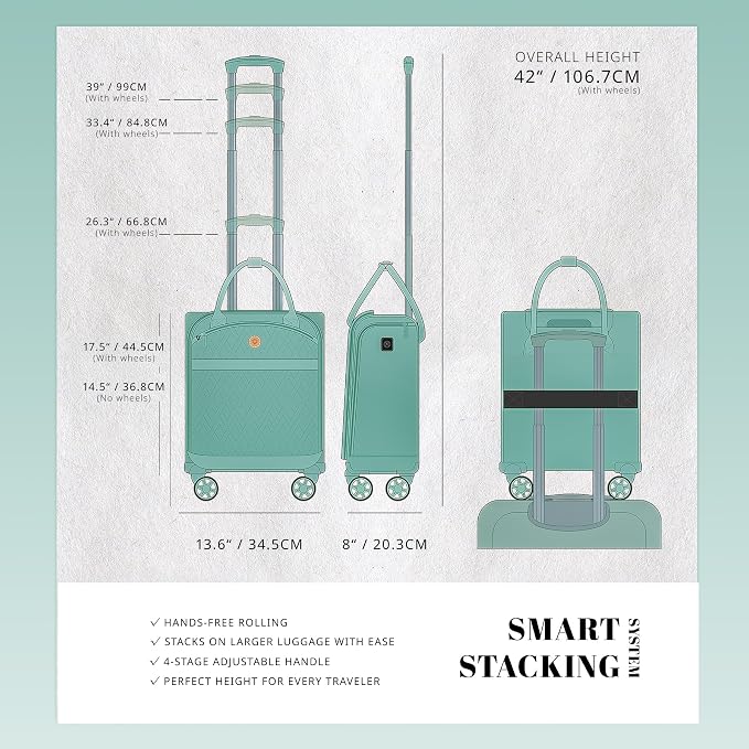 Verage 18x14x8in Spinner Underseat Carry-On Luggage -Airplane Personal Item Bag