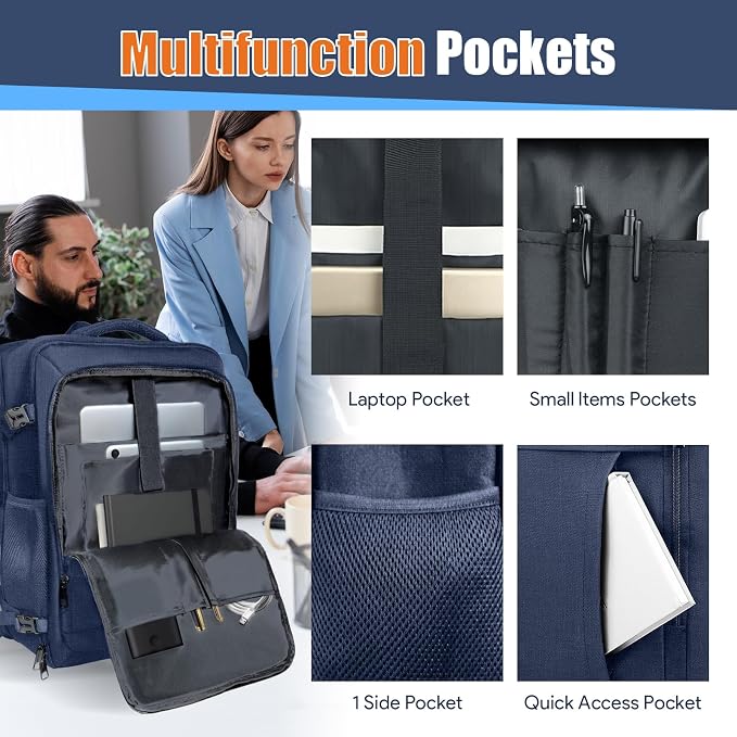 55L Travel Backpack, Extra Large Laptop Backpack, Carry On Backpack, Expandable