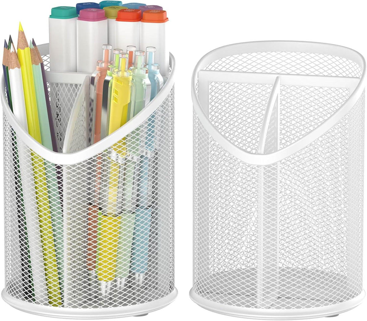 2 Pack Pen Holder Pen Organizer (White)