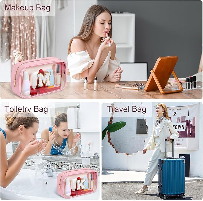 YOOLIFE Initial Make Up Bag Travel Toiletry Bag