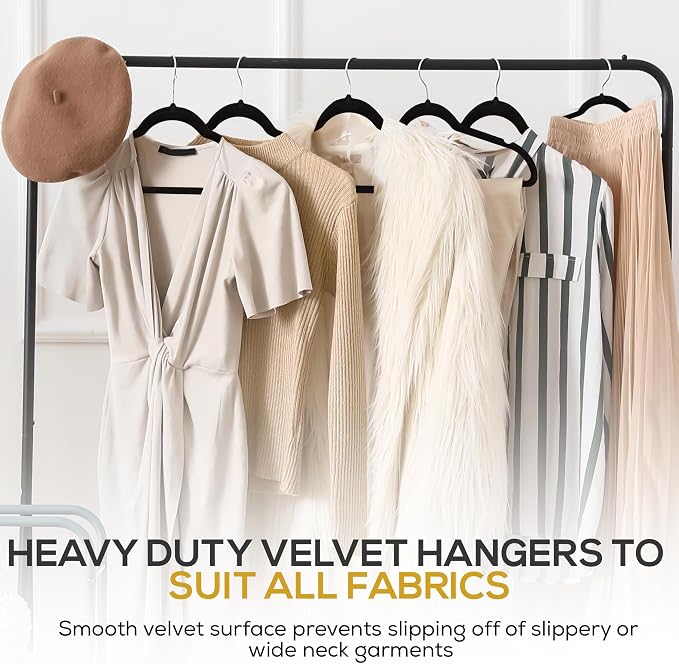 50 Pack New Premium Quality Velvet Hangers Ultra Thin Non Slip Adult Felt Space