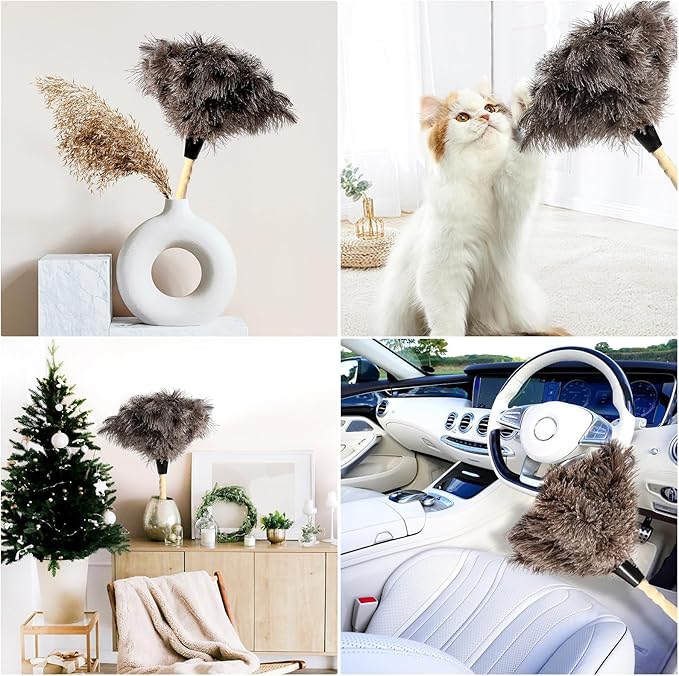 2pcs Ostrich Feather Dusters Natural Feathers Duster