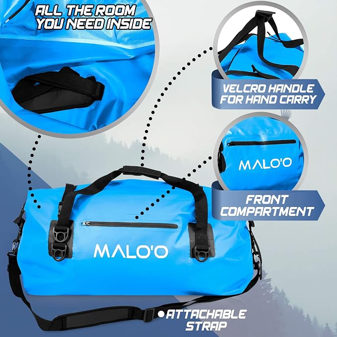 Malo'o Waterproof Dry Bag Duffel 40L/60L/100L, Roll Top Duffel Keeps Gear Dry