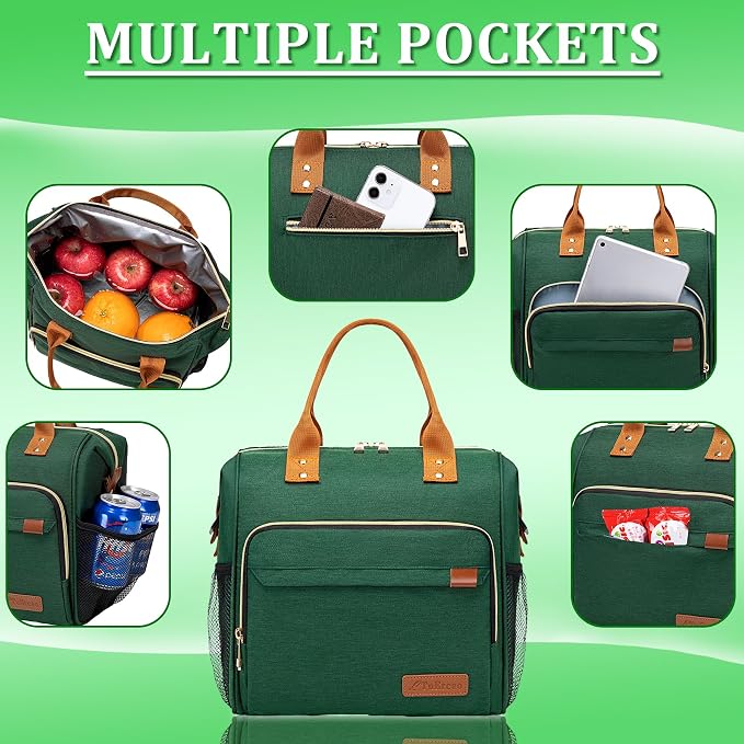 TuErCao Insulated Lunch Bag Adult Lunch Box