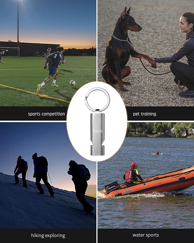 TISUR Loud Emergency Whistles, 130db+ Lifeguard Safety Whistle Keychain