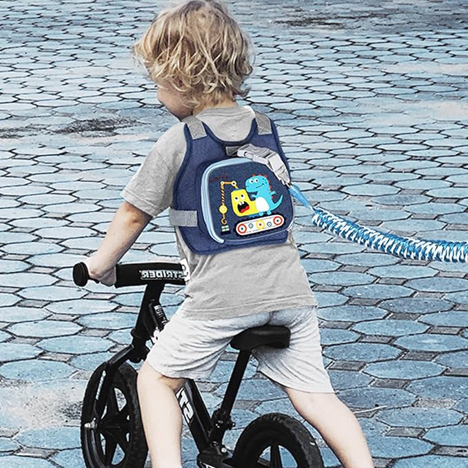 Accmor Toddler Harness Leash+ Reflective Anti Lost Wrist Link, Cute Dinosaur