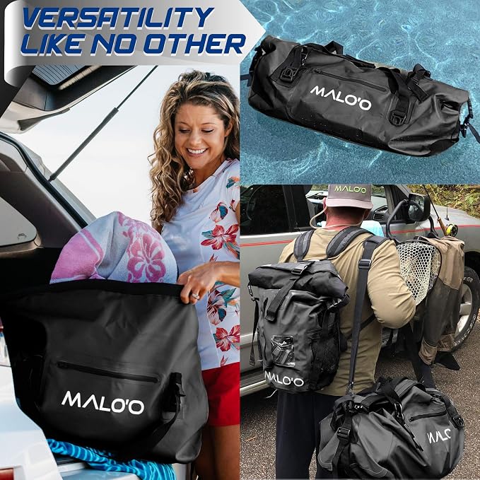 Malo'o Waterproof Dry Bag Duffel 40L/60L/100L, Roll Top Duffel Keeps Gear Dry