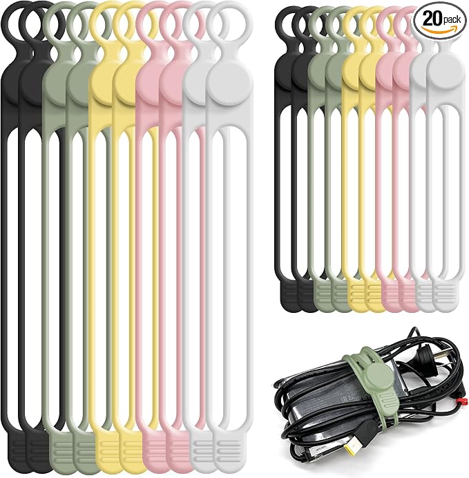 Nearockle Silicone Cable Ties Cord Organizer
