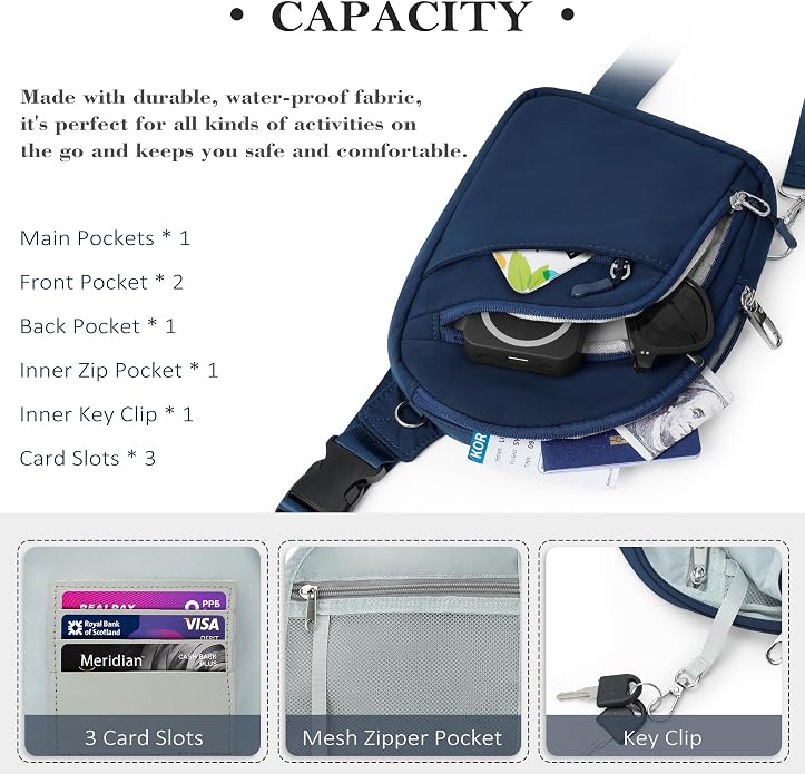TOPEAST Anti Theft Crossbody Bag
