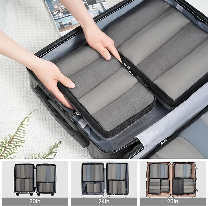 BAGAIL 6 Set Ultralight Compression Packing Cubes Packing Organizer