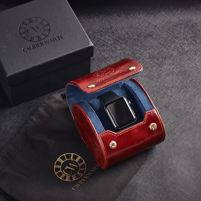 Genuine Napa Leather Watch Roll Travel Case