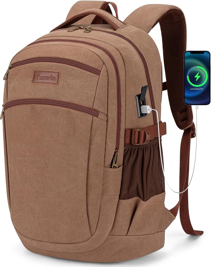 Tzowla Vintage Canvas Laptop Backpack