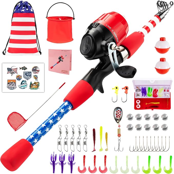 Kids Fishing Pole, Portable Telescopic Kids Fishing Poles