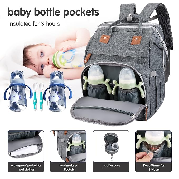 DERJUNSTAR Baby Diaper Bag Backpack