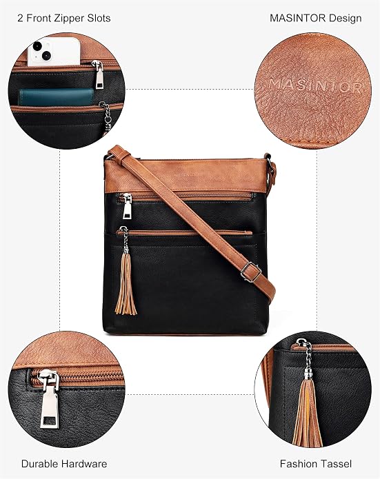 MASINTOR Crossbody Purses for Women, Adjustable Strap Shoulder Bag
