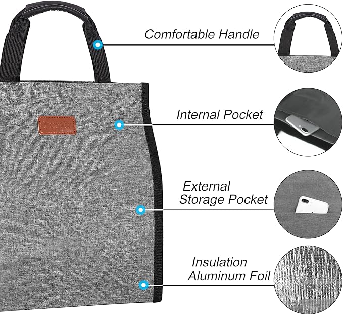 Lunch Bags for Women Insulated Reusable Lunch Tote