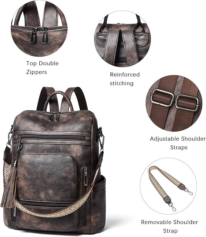 Shrrie Vegan Leather Laptop Backpack