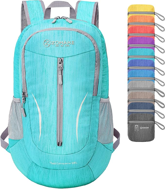 ZOMAKE 25L Ultra Lightweight Packable Backpack, Foldable Hiking Backpacks Water