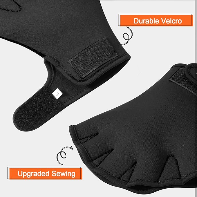 TAGVO Aquatic Gloves for Helping Upper Body Resistance, Webbed Swim Gloves Well Stitching, No Fading, Sizes for Men Women Adult Children Aquatic Fitness Water Resistance Training