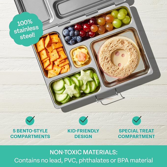 PlanetBox Rover Stainless Steel Bento Box Style Lunch Box