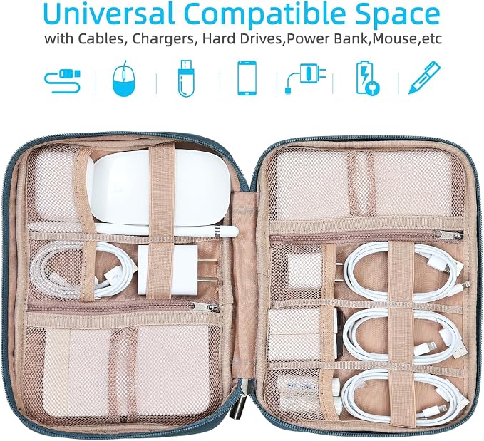 NISHEL Travel Cord Organizer Case, Tech Electronic Bag, Essentials