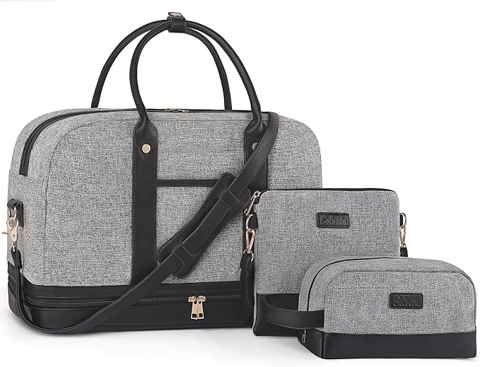 Weekender Bag for Women Canvas Overnight Bag Large Travel Tote Bag Carry on