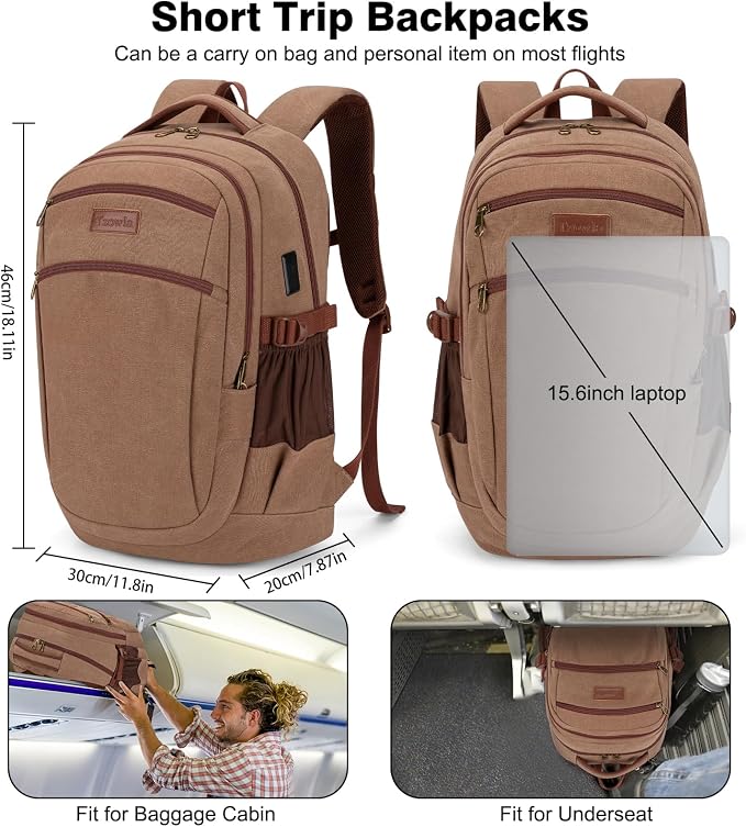 Tzowla Vintage Canvas Laptop Backpack