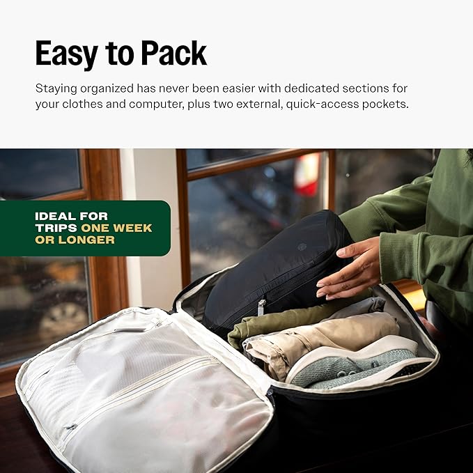 Tortuga 40L Travel Backpack Lite, Comfortable, Airline-Approved Bag