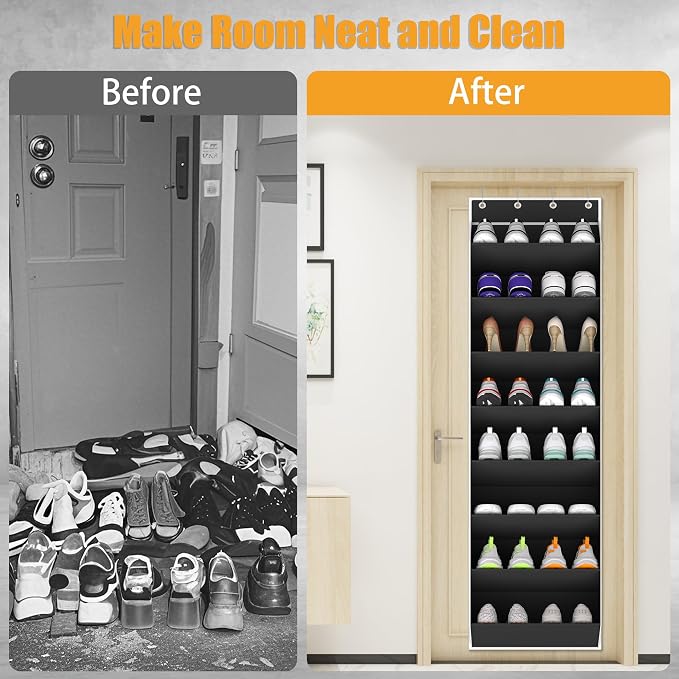 Over The Door Shoe Organizer Storage Fit 16-24 Pairs Hanging Shoe Rack Organiser