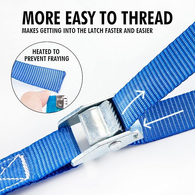 Cartman 1" x 12' Lashing Straps Cargo Tie-Down Strap Up to 600lbs, 8pk in Carry