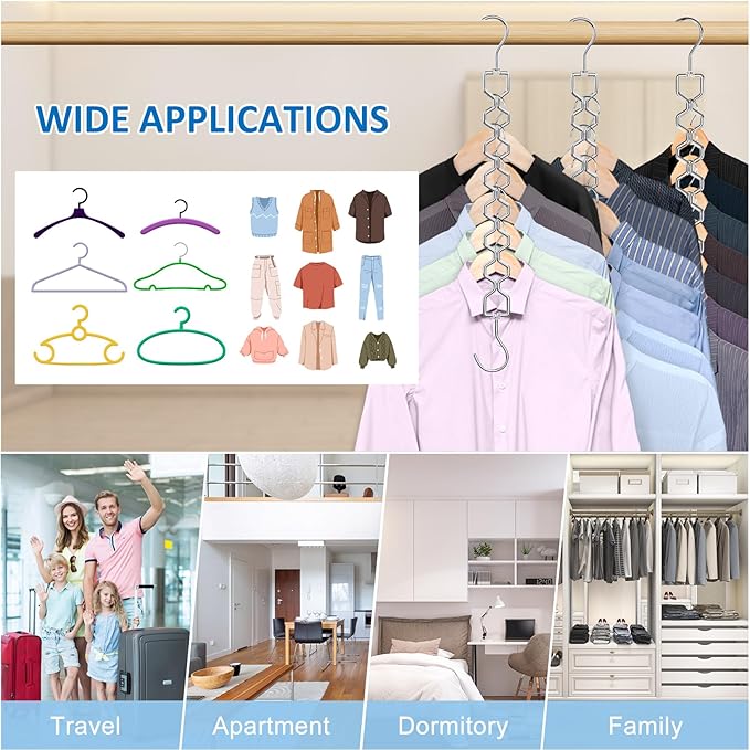 12 Pack Space Saving Hangers for Clothes, Heavy Duty 30Lbs Capacity Magic