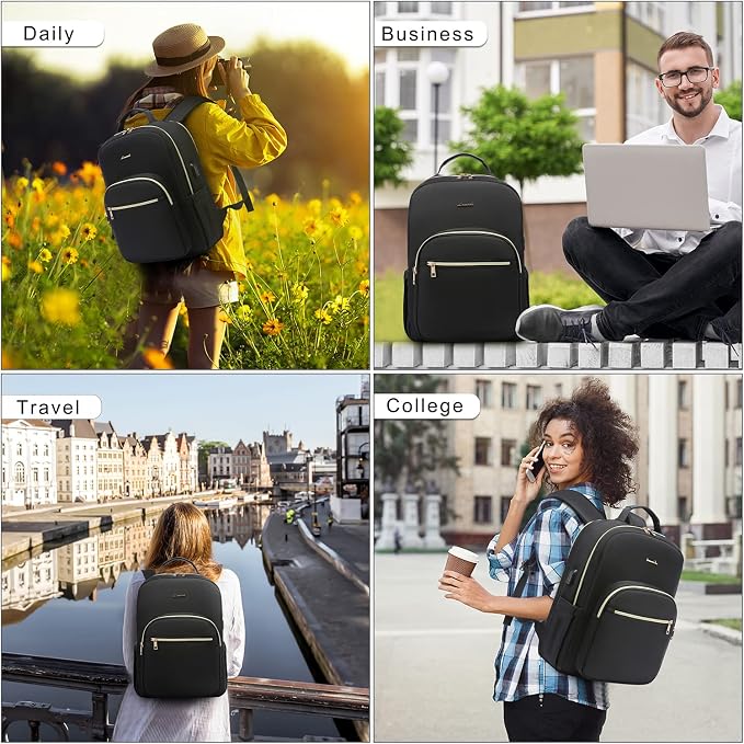 LOVEVOOK Laptop Backpack Purse for Women, Work Travel Computer Bags, Quilted
