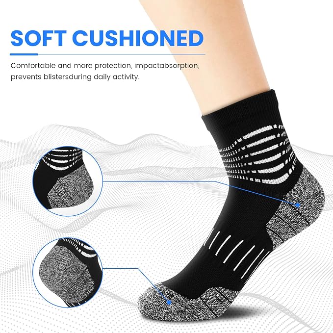IRAMY Ankle Compression Socks for Men Athletic Running Socks