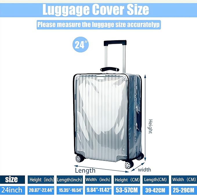 24 Inch Luggage Covers for Suitcase TSA Approved, Carry On Luggage Cover