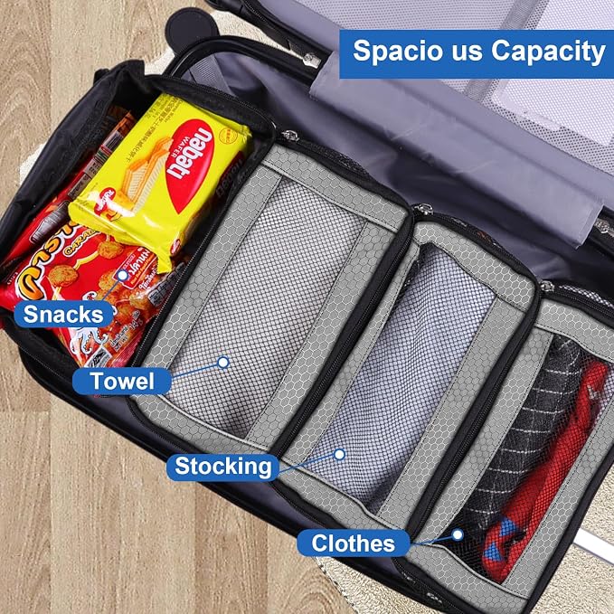 Suitcase Organizer, Travel Luggage Organizer Portable Hanging Travel Shelves